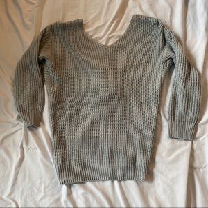 Grey Open Back Sweater